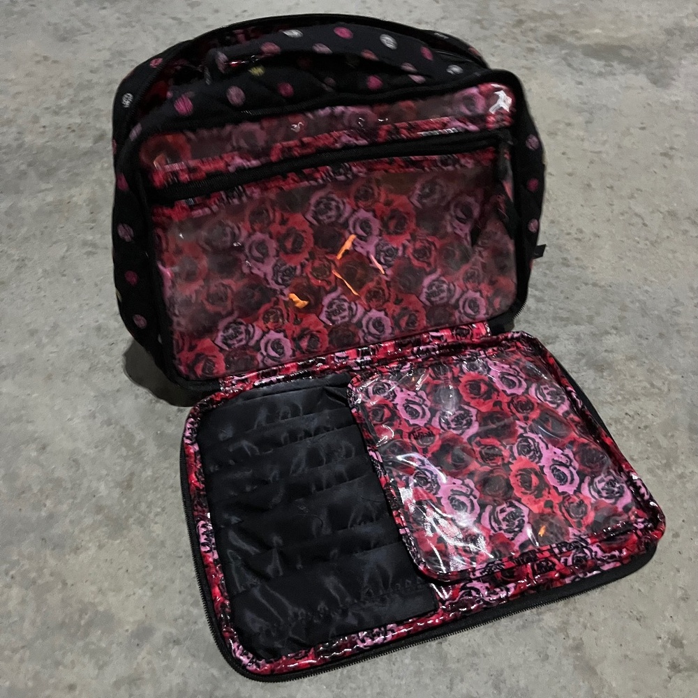 Vera bradley tri-zip makeup bag